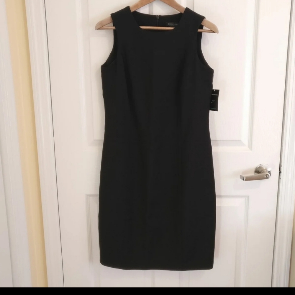Wool Black Sleeveless Sheath Dress Size 8